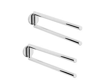Veiling - 2x Novio handdoekhouder 2-lids 400x60mm Riga gebor, Huis en Inrichting, Nieuw