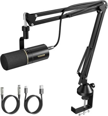 Podcast Microfoon Set | Inclusief Arm | Tweedekansje OP=OP, Muziek en Instrumenten, Ophalen of Verzenden, Zo goed als nieuw, Zangmicrofoon