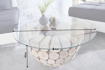 Glasplaat Ø 70cm rond voor salontafels 10mm gehard glas -, Huis en Inrichting, Ophalen of Verzenden, Nieuw