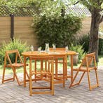 vidaXL Tuinstafel 5 pcs Bruin Massief Acaciahout, Tuin en Terras, Tuintafels, Verzenden, Nieuw