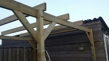carport 3x5 300x500cm veranda overkapping classic, Nieuw, 250 cm of meer, Palen