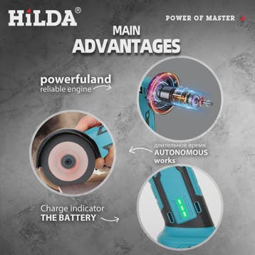 HILDA Mini Haakse Slijper 3 Inch - Draadloos, Borstelloos &, Verzenden, Nieuw
