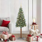 vidaXL Slanke Kerstboom Groen 150 cm PVC en massief, Diversen, Kerst, Verzenden, Nieuw