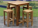 Barset Grade A teakhout 80x80xH105 cm 5-delig, Tuin en Terras, Ophalen of Verzenden, Nieuw, Teakhout
