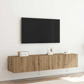 vidaXL TV Wandkast 2 st Artisan Eiken Bewerkt hout, Huis en Inrichting, Kasten | Televisiemeubels, Minder dan 50 cm, Verzenden