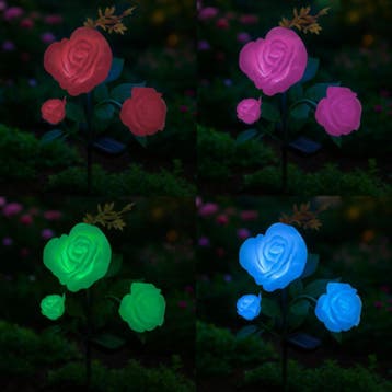 Gardlov solar rozenlamp – LED tuinverlichting met 3 bloem., Ophalen of Verzenden, Nieuw