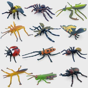 Realistische Insecten Speelgoed Set - Vlinder, Bij, Spin, Kr
