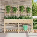 vidaXL Tuin Bloempot Beige 161 x 46 x 152,5 cm Massief, Verzenden, Nieuw, Hout, Minder dan 60 cm
