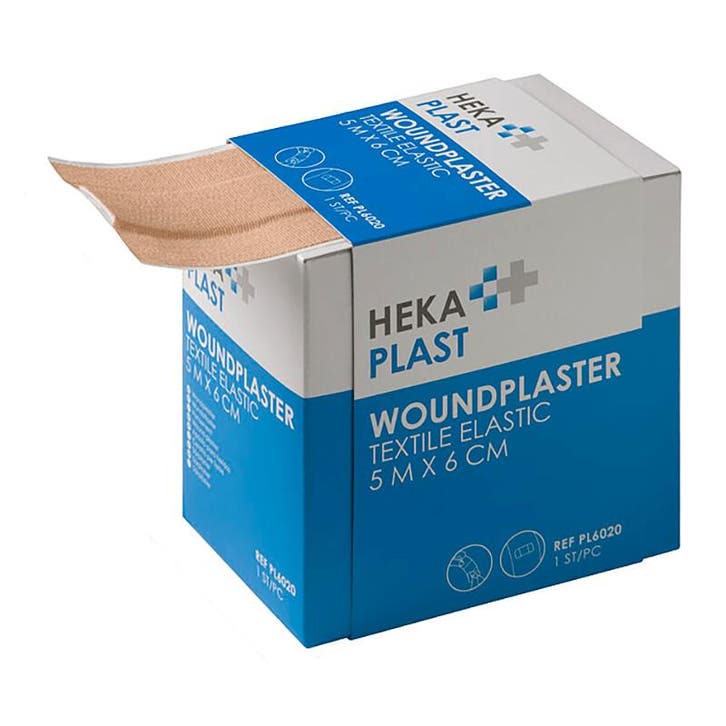 HEKA Pleisterrol Elastisch Textiel 5 m x 6 cm | Sterke, Diversen, Verpleegmiddelen, Nieuw, Verzenden