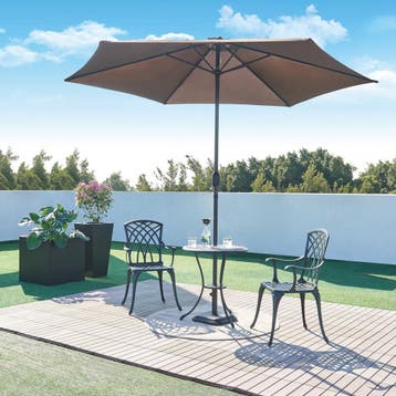 Bistroset Vena tuinset 3-delig donkergrijs met groene patina, Verzenden, Nieuw