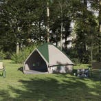 vidaXL Teepee Tent voor 4 Personen Groen en Grijs 388 x 320, Verzenden, Nieuw