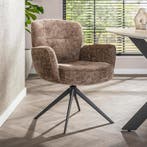 *WOONWINKEL* Eetkamerstoel Draaibaar Champagne, Verzenden, Nieuw, Bruin, Stof