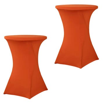 Set Van 2 Stuks! Statafelrok Oranje 80 CM Alora Tafelrok, Nieuw