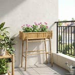vidaXL Tuinplanter met Houder Naturel 100 x 38 x 114 cm, Verzenden, Minder dan 60 cm, Nieuw, 60 cm of meer