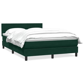 vidaXL Boxspring met matras fluweel donkergroen 160x220 cm, Verzenden, Nieuw, Groen, Stof
