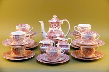 Enoch Wedgwood, decor «Woodland» - Koffie- en theeservies