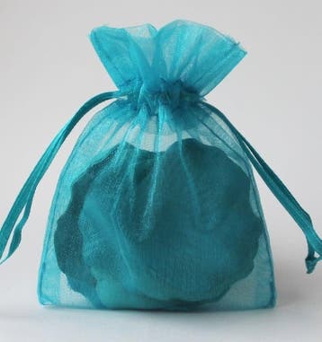 c.a. 50 x Organza zakjes  16 x 22 cm Turquoise, Ophalen of Verzenden, Nieuw
