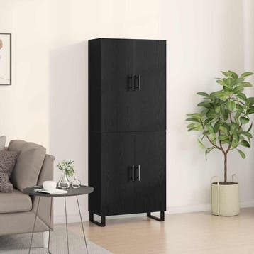 vidaXL buffetkast 2 st Zwart eiken 69,5 x 34 x 180 cm, Minder dan 50 cm, Verzenden, Nieuw, Minder dan 100 cm