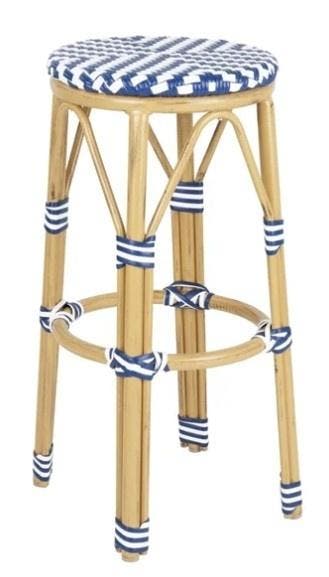 Parijse Stijl PE Rattan Barkrukken Blauw (2 Pack), Verzenden, Nieuw in verpakking