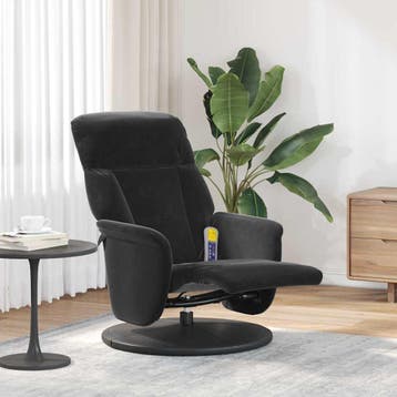 vidaXL Massage Recliner Stoel Zwart 91 x 71 x 105 cm Fluweel, Sport en Fitness, Massageproducten, Verzenden, Nieuw