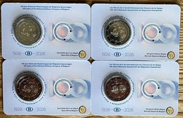 België. 2 Euro 2026 SNCB - NMBS (4 coincards) (Zonder