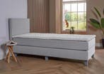 ACTIE! 1-Persoons boxspring Pamplona 90 200 Grijs, Huis en Inrichting, 90 cm, Eenpersoons, Verzenden, Nieuw