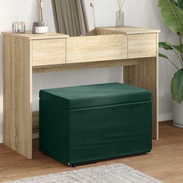 vidaXL Kruk Donkergroen 61 x 41 x 40 cm Velvet en, Verzenden, Nieuw