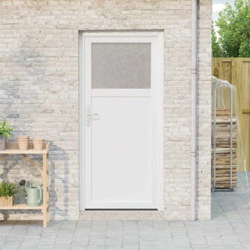vidaXL Zij-ingangsdeur 88 x 198 cm PVC Wit, Verzenden, Nieuw