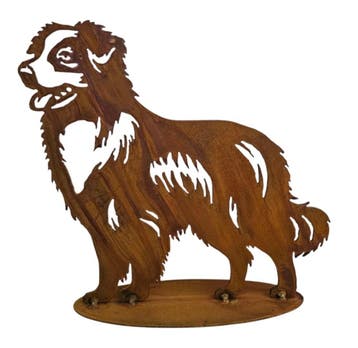 Tuinbeeld metaal Australian Shepherd  staand 26 cm hoog, Verzenden, Nieuw