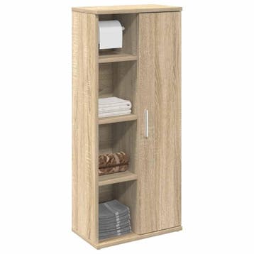 vidaXL Badkamerkast met rolhouder 39x22x90 cm sonoma, Verzenden, Nieuw, (Half)hoge kast