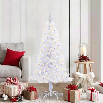 vidaXL Kunstkerstboom met 150 LED Wit 150 cm PVC en Staal, Verzenden, Nieuw