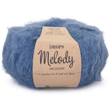 DROPS Melody Uni Colour - 07 donker denimblauw - Wol Garen, Ophalen of Verzenden, Nieuw