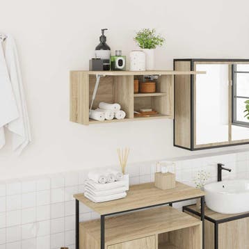 vidaXL Badkamerwandkast 60x25x30 cm bewerkt hout sonoma, Huis en Inrichting, Tafels | Kaptafels, Verzenden, Nieuw