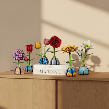 Houten 3D bloemenpuzzelset - 6-delig, Verzenden, Nieuw