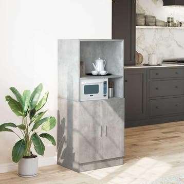 vidaXL Keukenkast 57x41,5x131,5 cm bewerkt hout betongrijs, Huis en Inrichting, Keuken | Keukenelementen, Verzenden, Nieuw, Grijs