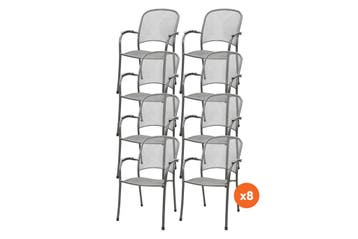 Set van 8 -  Royal Garden Carlo strekmetaal stapelbare, Tuin en Terras, Tuinsets en Loungesets, Verzenden, Nieuw, Overige materialen