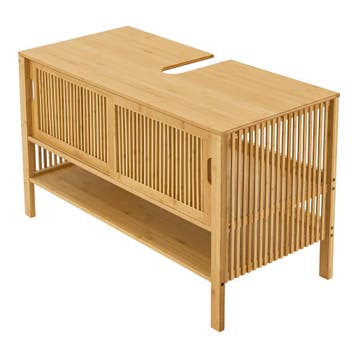 [en.casa] Bamboe wastafelonderkast Hvaler 60x100x45 cm houtk, Verzenden, Nieuw