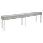 vidaXL Bankje 160x35x45 cm natuurlijk kubu rattan en, Verzenden, Nieuw, Hout, 150 tot 200 cm