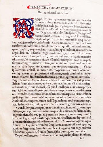 [Incunable] - Jamblichus / Manuzio / Ficino - Mysteriis