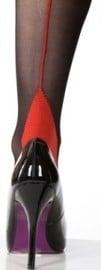 Scarlet Tights Black with red seam., Verzenden