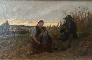 Philip Sadée (1837-1904) - Moment van rust, Antiek en Kunst, Kunst | Schilderijen | Klassiek