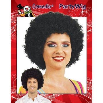 Afro Pruik mini zwart, Verzenden, Nieuw, Feestartikel