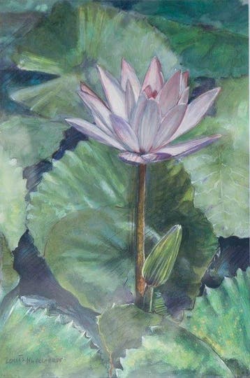 Louis Nagelkerke (1949) - Lotus flower in Bali