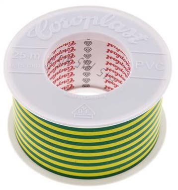 Elektrische Isolatietape Vde-Getest 50mm/25m Groen/Geel, Verzenden, Nieuw