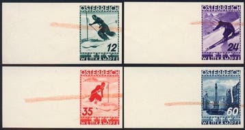 Oostenrijk 1936 - Volledig zetsel FIS II ongetekend met, Gestempeld