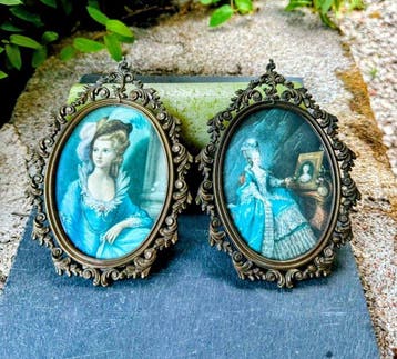 Lijst (2) - Messing - Rococo, Antiek en Kunst, Curiosa en Brocante