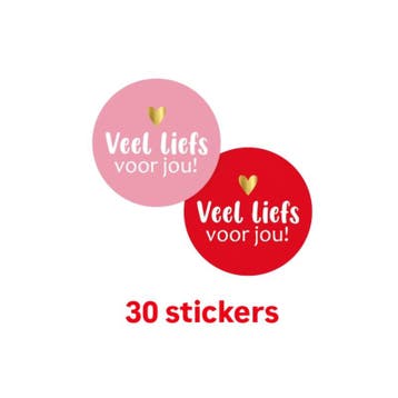 30 sticker veel liefs voor jou ! - Roze - Rood- Liefde -..., Ophalen of Verzenden, Nieuw, Sticker