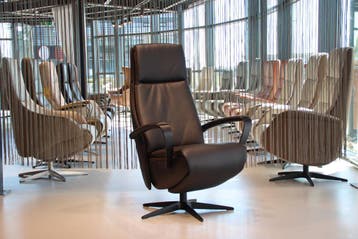 De Toekomst relaxstoel leer Twice TW-218N 3 motoren+accu, Ophalen of Verzenden, Nieuw, Leer, Design, Modern