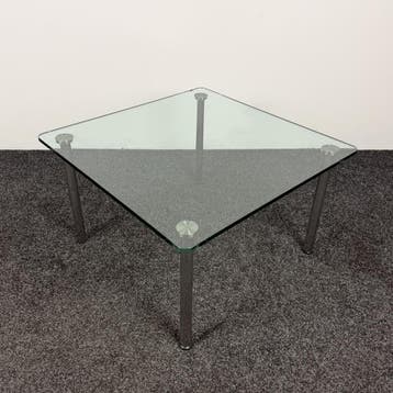 Glazen Salontafel - 68 x 68 cm | Licht beschadigd, Ophalen of Verzenden, Gebruikt