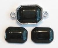 4 x plaksteen glas rechthoek Zwart 14,5 x 10,5 x 3mm (exc..., Ophalen of Verzenden, Nieuw, Overige typen